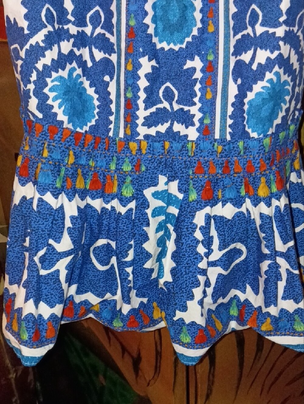 FARM Rio Vibrant Multicolor Floral Slip with Beaded Straps - Picture 5 of 7